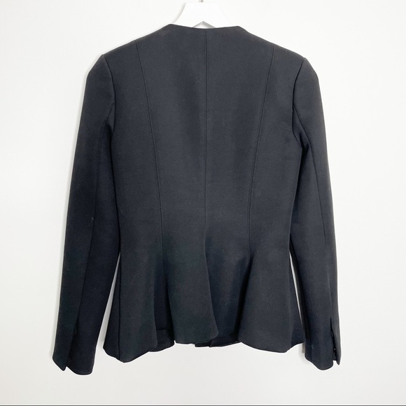 Badgley Mischka Black Peplum Runway Fitted Jacket Exposed Zip 4 - Picture 3 of 8